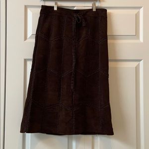 Warehouse UK vintage leather suede skirt
